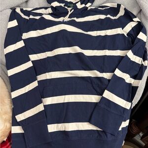 J.crew men’s XL Navy and White Striped Hoodie